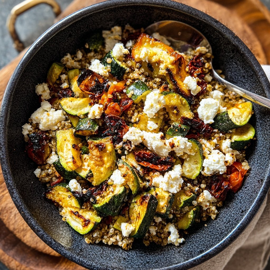 Roasted Zucchini and Feta Grain Bowl