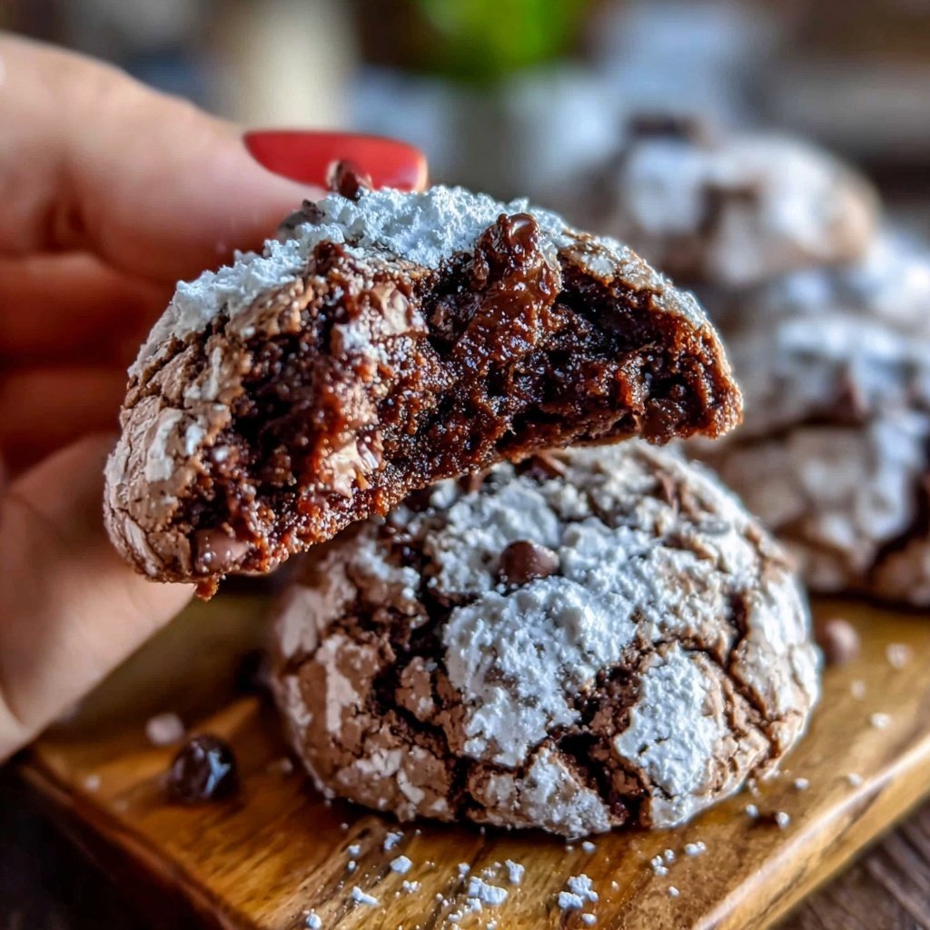 Brownie Mix Chocolate Crinkle Cookies