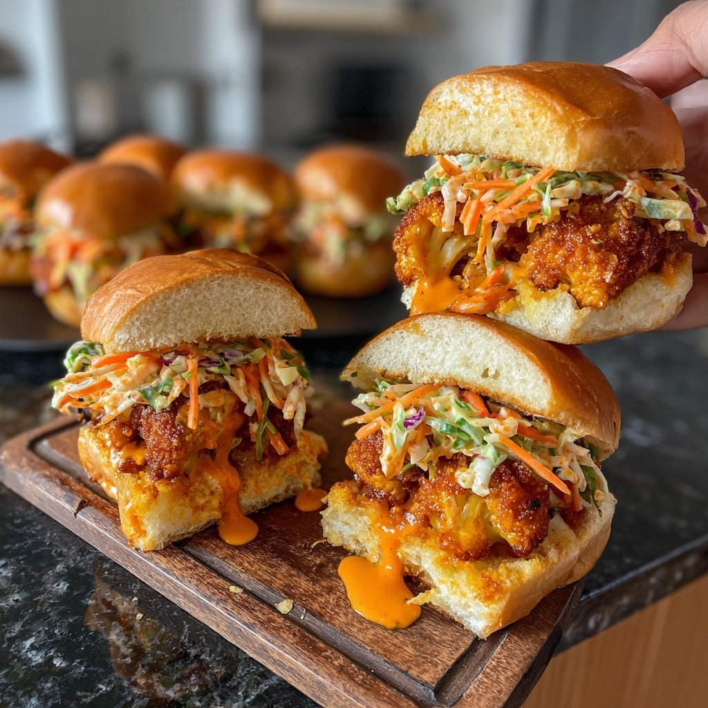 Sliders with Buffalo Cauliflower