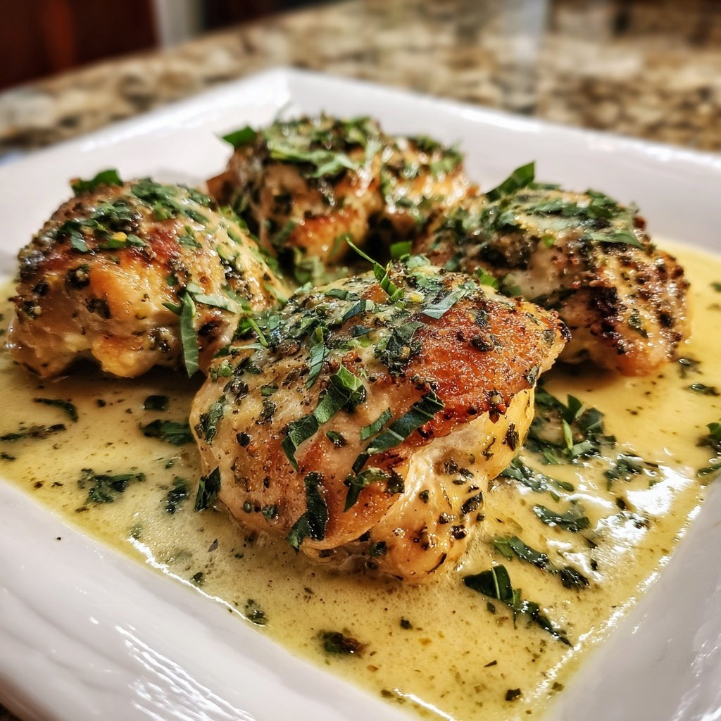 Creamy Lemon Basil Chicken Thighs