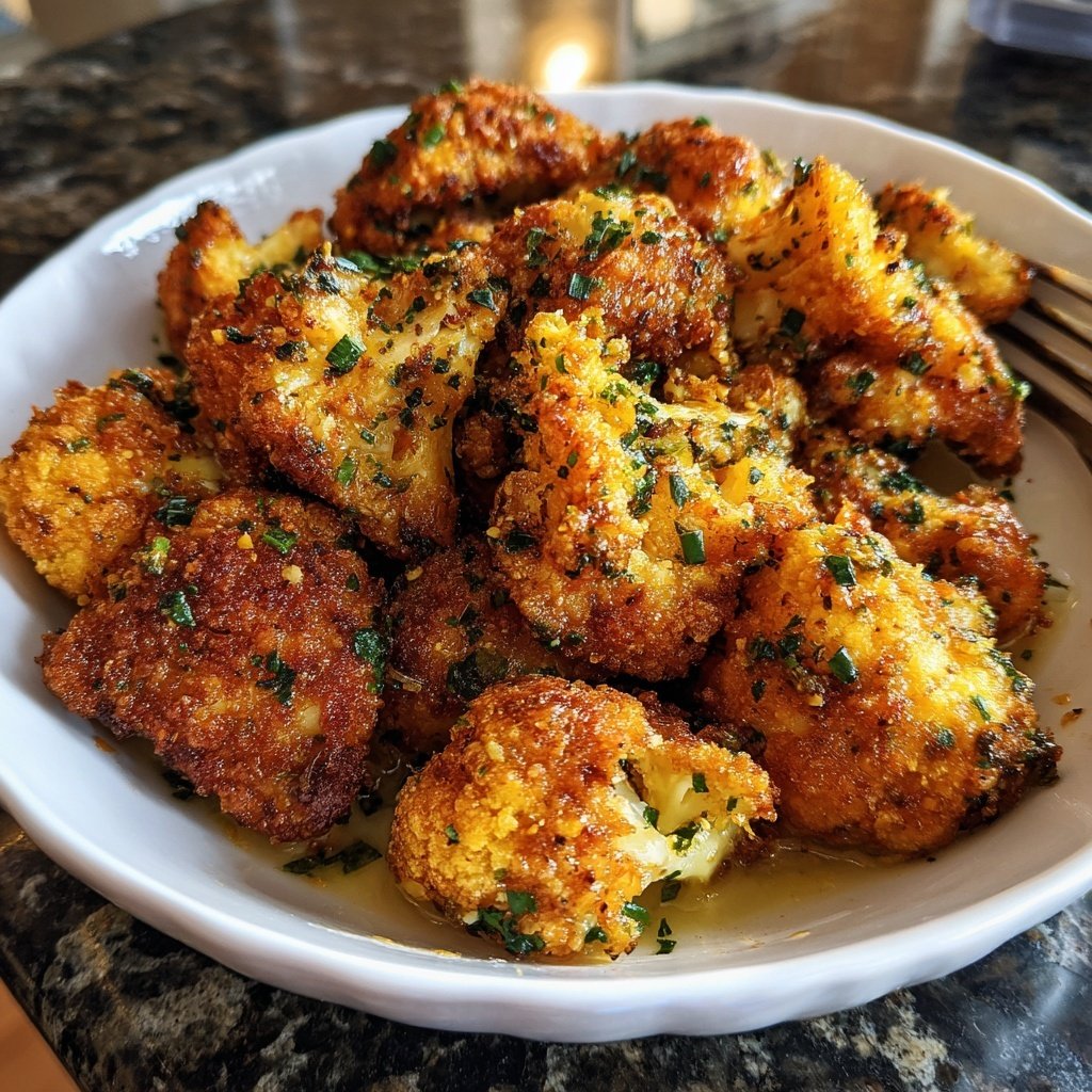 Crispy Cauliflower Garlic Bites