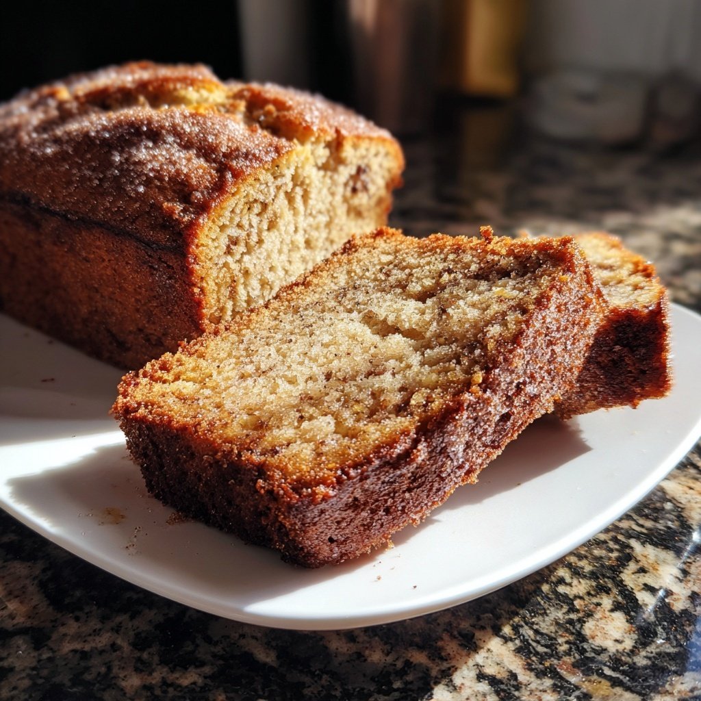 Banana Bread with Cinnamon Sugar Topping Recipe