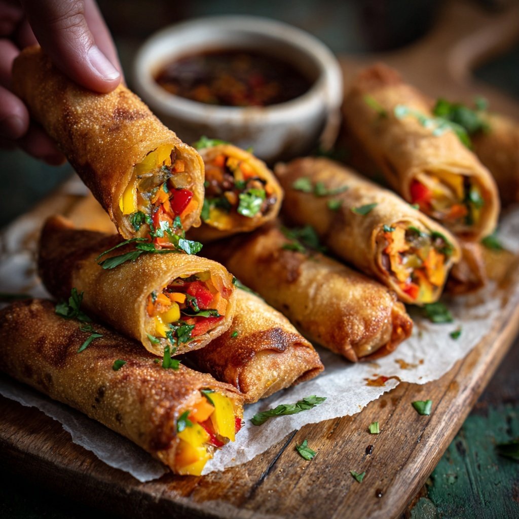 Super Bowl Appetizer Veggie Spring Rolls