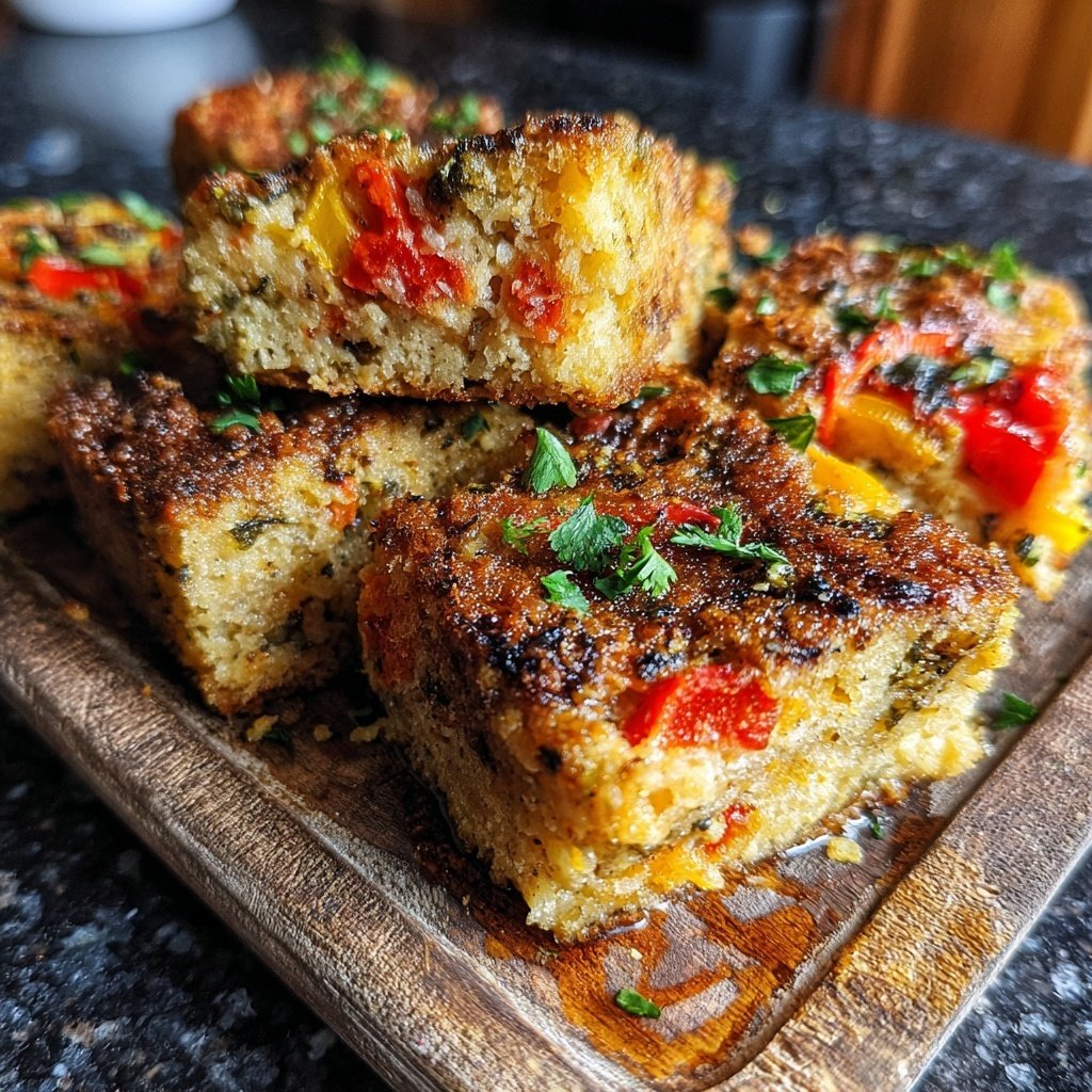 Crispy Polenta Veggie Squares