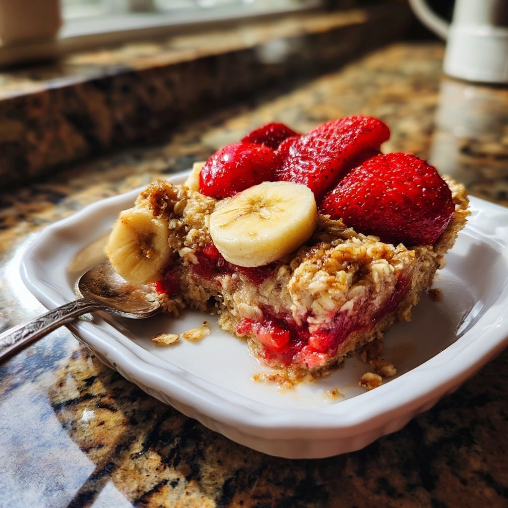 Strawberry Banana Baked Oatmeal