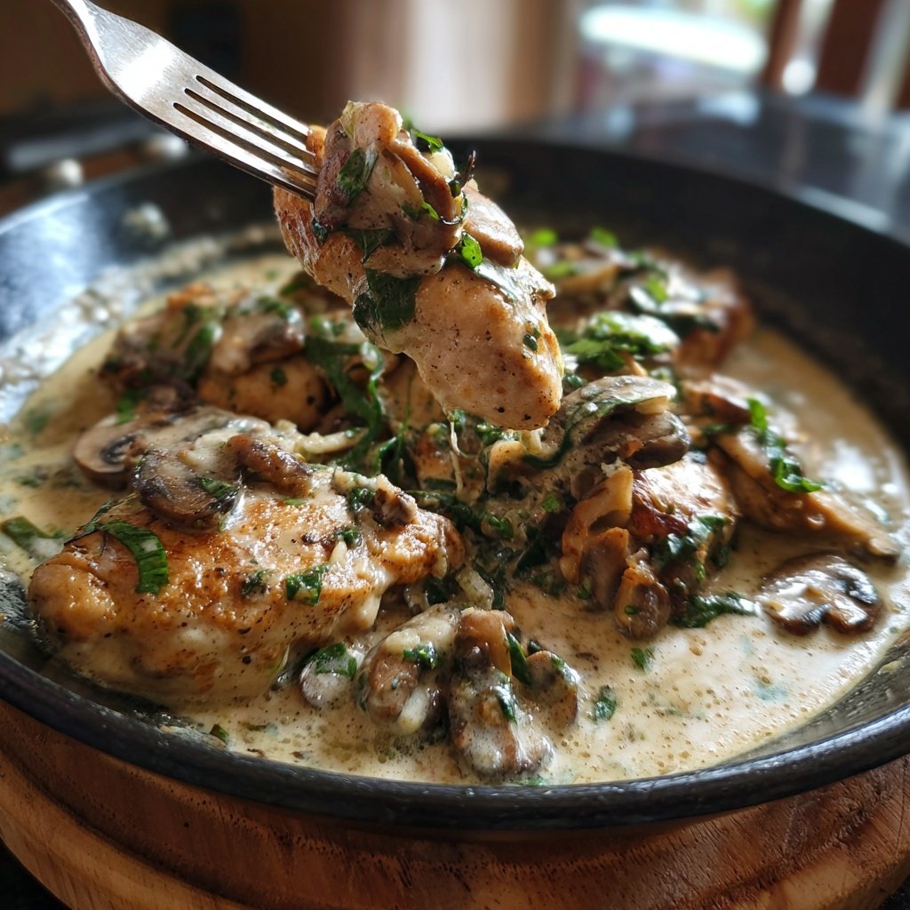 Creamy Mushroom Basil Chicken