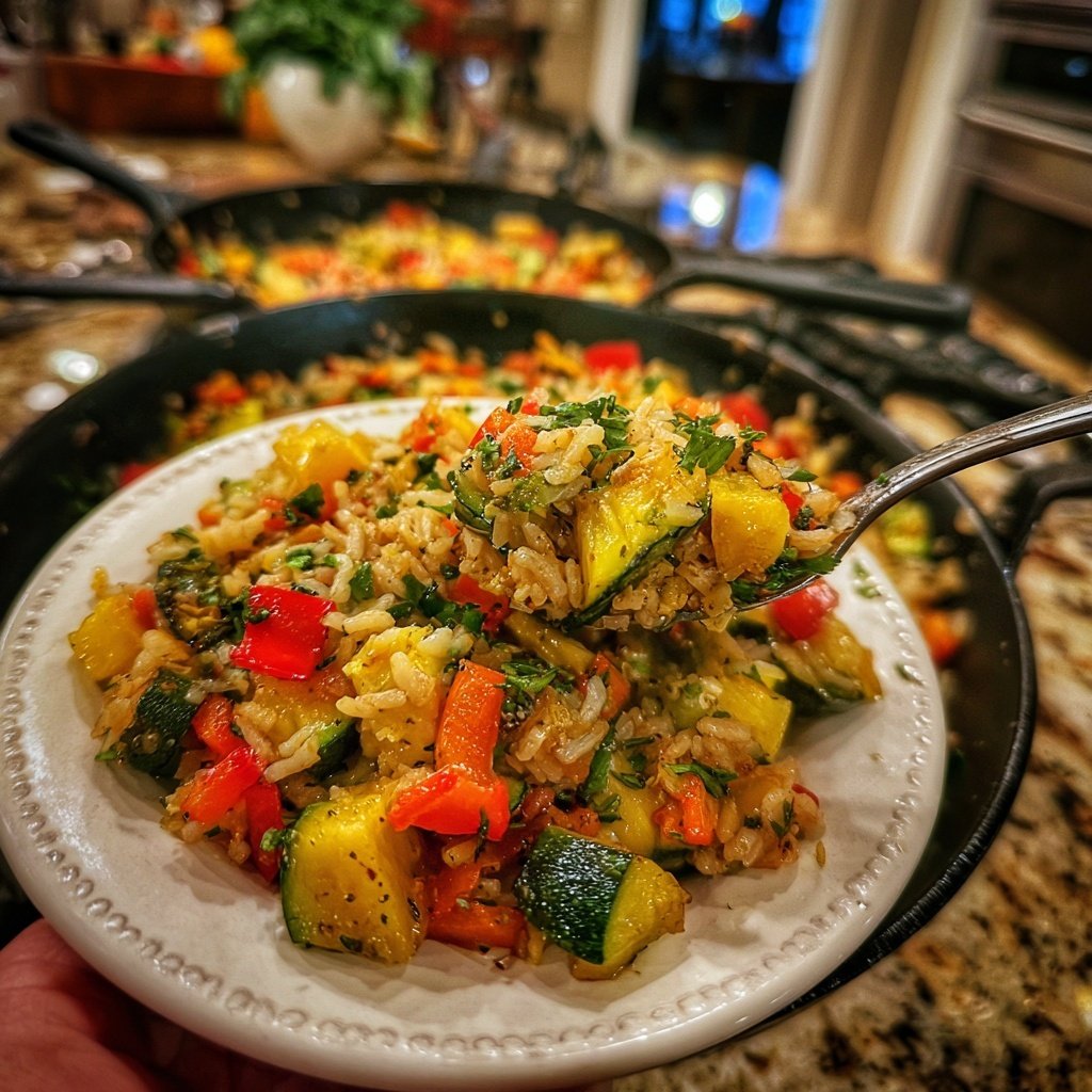 Herb Roasted Veggie Rice Skillet