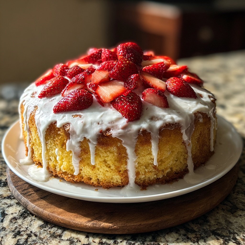 Spring Lemon Strawberry Cake