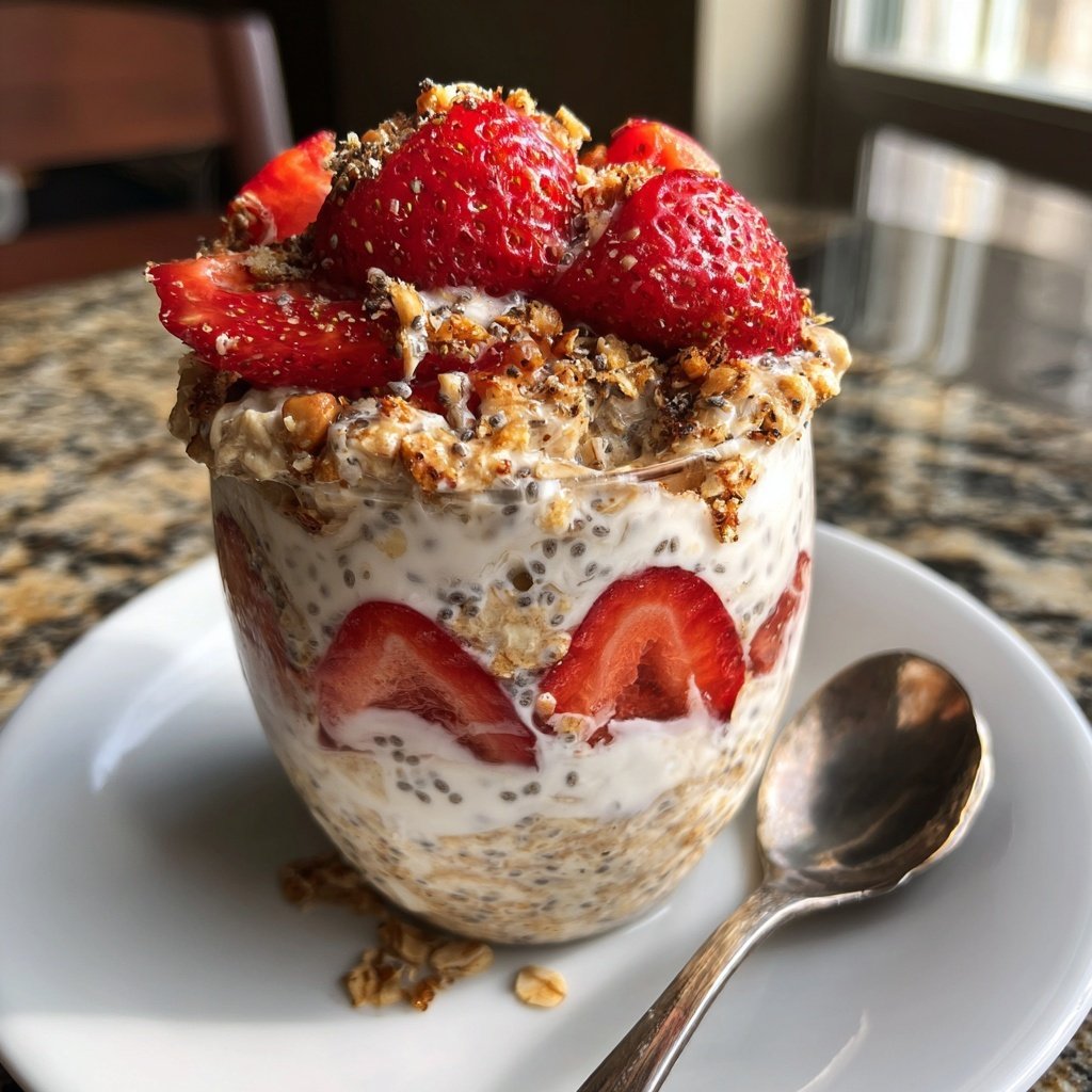 Strawberry Overnight Oats With Chia