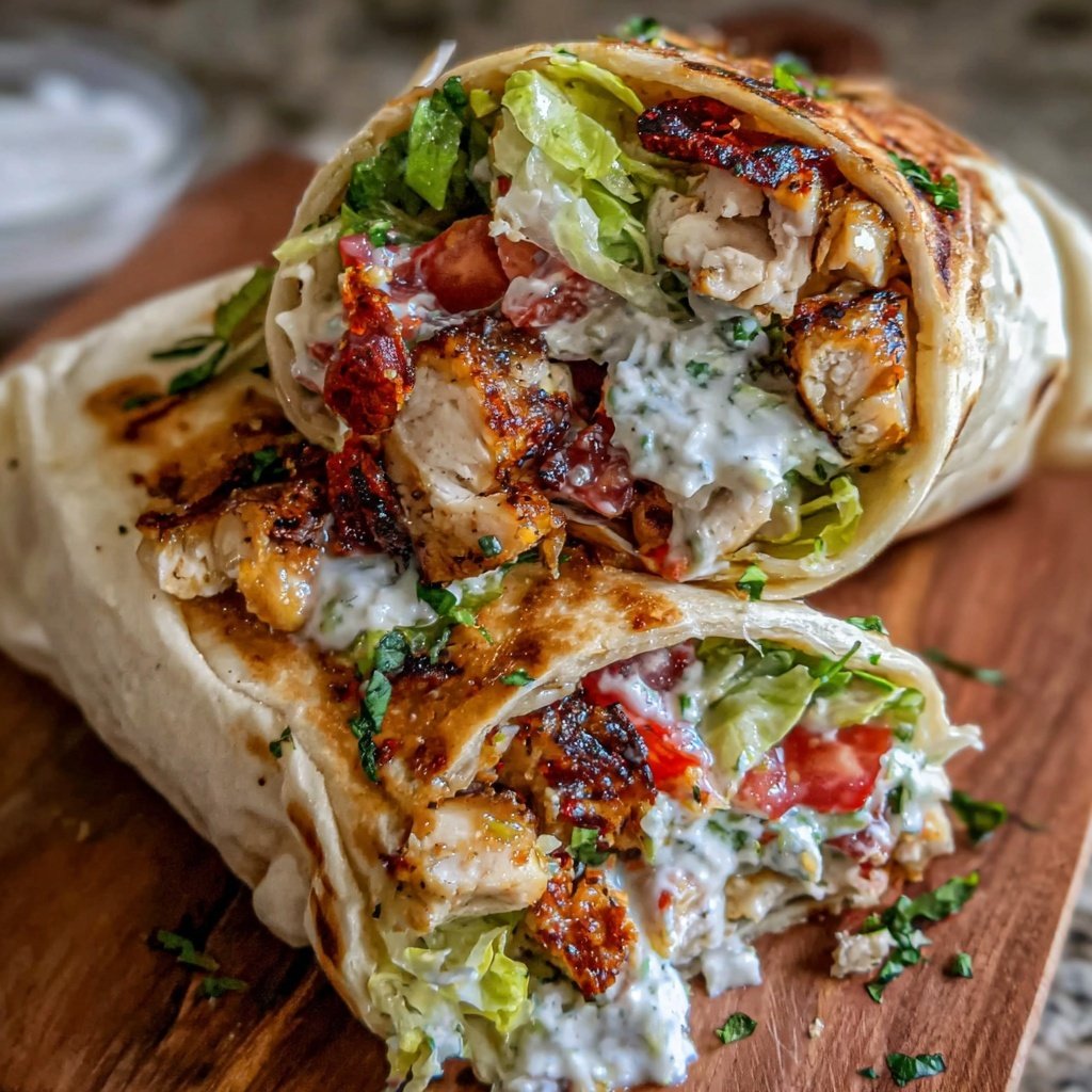 Easy Healthy Mediterranean Chicken Wrap