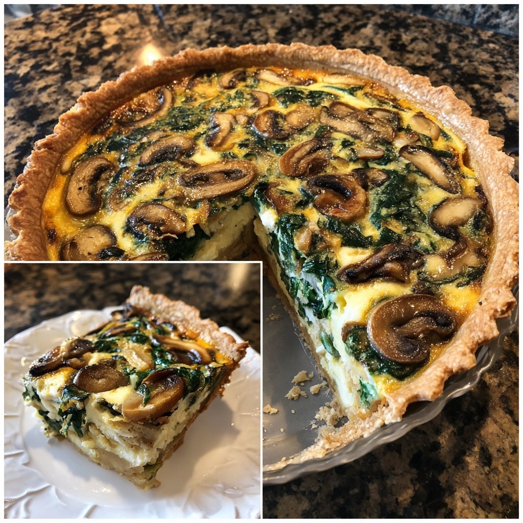 Sunday Spinach Mushroom Quiche