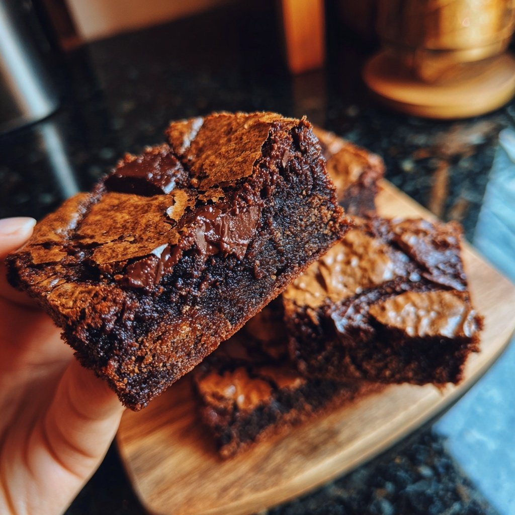 Crackly Top Sourdough Brownies