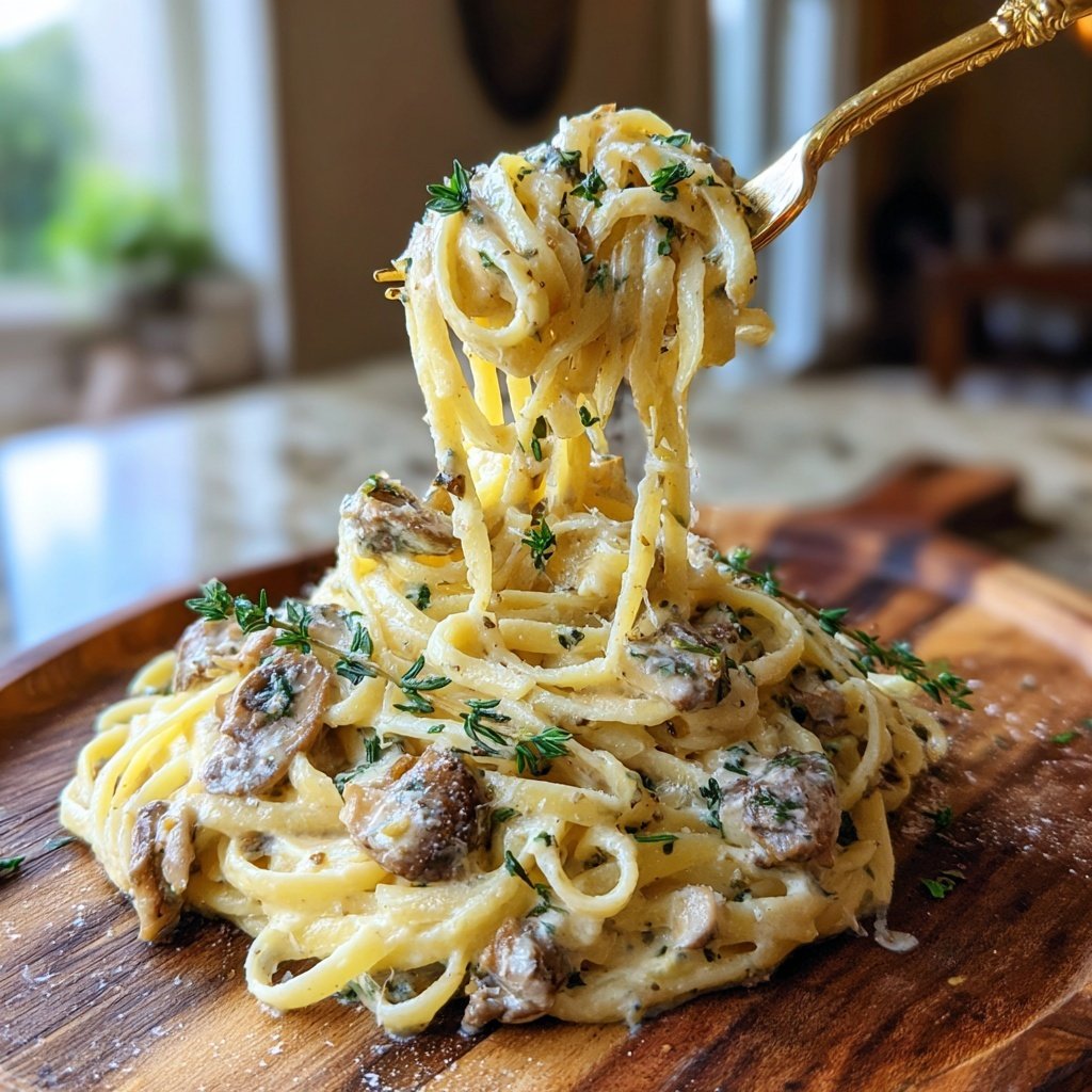Romantic Mushroom Thyme Cream Pasta